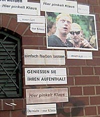 Hier pinkelt Klaus!