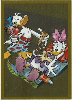 Panini Donald Duck Sticker Story, Sticker #58 (Folien-Sticker mit Donald und Daisy)